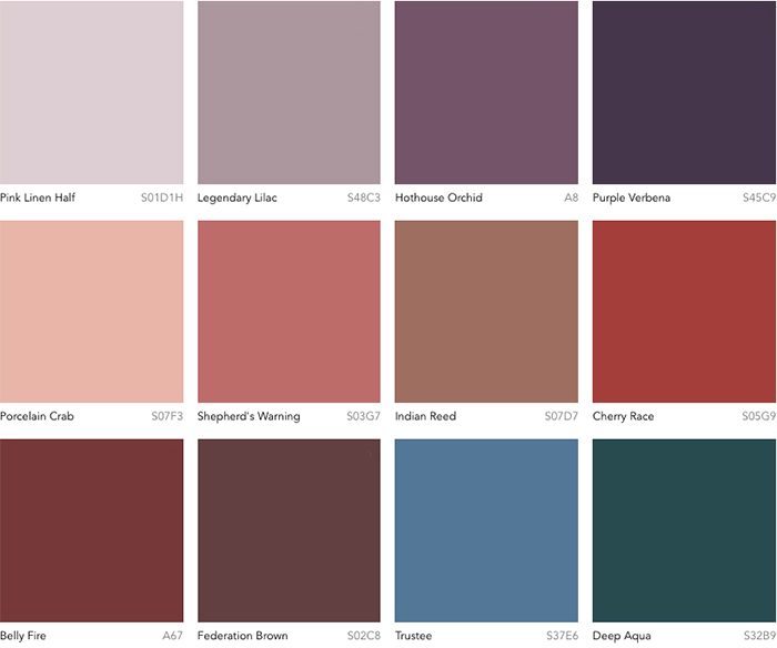Colour trends 2019 - The Dulux Colour Forecast - Legacy palette